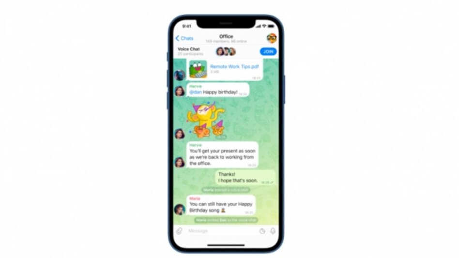 Telegram rolls out new voice chat, animated stickers and other features Telegram rolls out new voice chat, animated stickers and other features