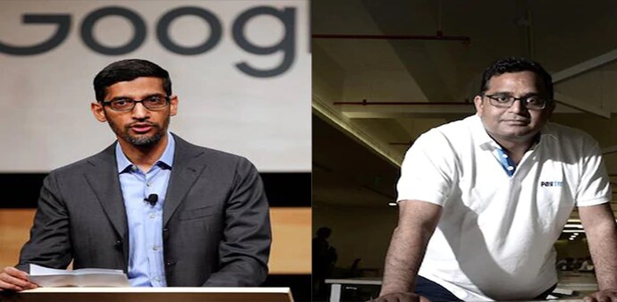 Google CEO Sundar Pichai and Paytm chief executive Vijay Shekhar Sharma Google CEO Sundar Pichai and Paytm chief executive Vijay Shekhar Sharma