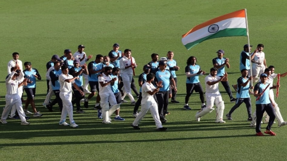 The Indian side beat Australia by 3 wickets at the Brisbane Cricket Ground The Indian side beat Australia by 3 wickets at the Brisbane Cricket Ground