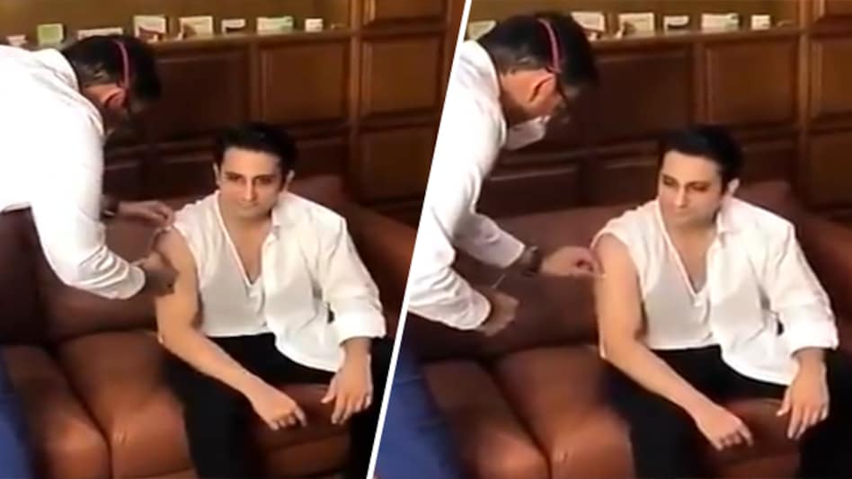 Adar Poonawalla takes Covishield vaccine shot Adar Poonawalla takes Covishield vaccine shot