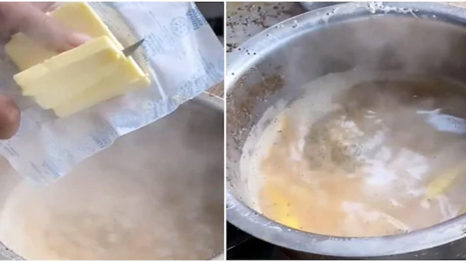 Initially shared on the photo-sharing platform Instagram by a page called foodieagraaaaa, the viral video of butter tea was shot at Baba Tea Stall located in Agra Initially shared on the photo-sharing platform Instagram by a page called foodieagraaaaa, the viral video of butter tea was shot at Baba Tea Stall located in Agra