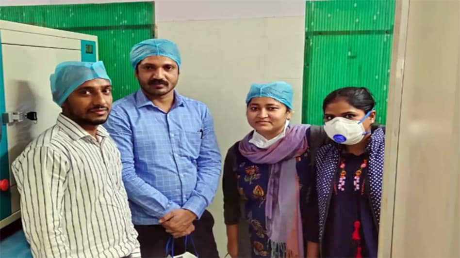 After the delivery, a railway protection force team including a female constable took the woman passenger and her newly born infant to Mathura district hospital (Photo- TOI) After the delivery, a railway protection force team including a female constable took the woman passenger and her newly born infant to Mathura district hospital (Photo- TOI)