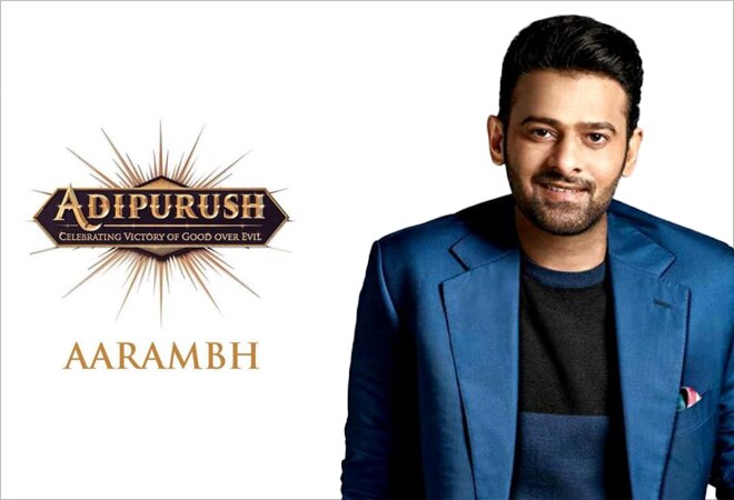 Prabhas shared the film's title poster and wrote, "Adipurush aarambh" Prabhas shared the film's title poster and wrote, "Adipurush aarambh"
