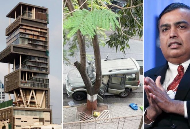 Police had recovered an abandoned SUV with explosive material parked outside Ambani's residence 'Antilia' in south Mumbai's Cumballa Hill area on Thursday. Police had recovered an abandoned SUV with explosive material parked outside Ambani's residence 'Antilia' in south Mumbai's Cumballa Hill area on Thursday.