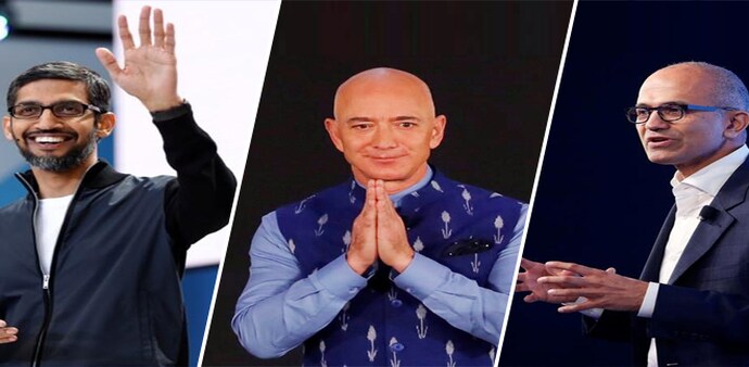 Alphabet Inc's Sundar Pichai, Microsoft's Satya Nadella and other tech CEOs congratulate Jeff Bezos Alphabet Inc's Sundar Pichai, Microsoft's Satya Nadella and other tech CEOs congratulate Jeff Bezos