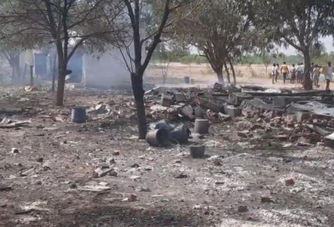 The blast was triggered in a working shed when workers were handling chemicals (Source: ANI) The blast was triggered in a working shed when workers were handling chemicals (Source: ANI)
