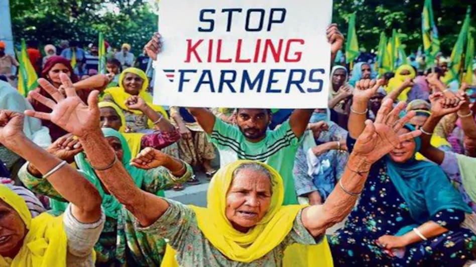 US Vice-President Kamala Harris's niece Meena Harris shared an image of a woman farmer with a placard that said, "stop killing farmers." (Photo: Twitter/@meenaharris) US Vice-President Kamala Harris's niece Meena Harris shared an image of a woman farmer with a placard that said, "stop killing farmers." (Photo: Twitter/@meenaharris)