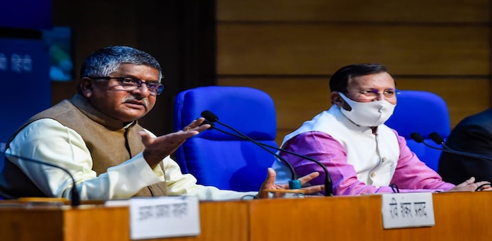 Union Ministers Ravi Shankar Prasad and Prakash Javadekar announced the new rules in a press conference Union Ministers Ravi Shankar Prasad and Prakash Javadekar announced the new rules in a press conference