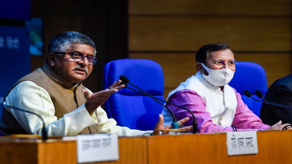 Union Ministers Ravi Shankar Prasad and Prakash Javadekar announced the new rules in a press conference Union Ministers Ravi Shankar Prasad and Prakash Javadekar announced the new rules in a press conference