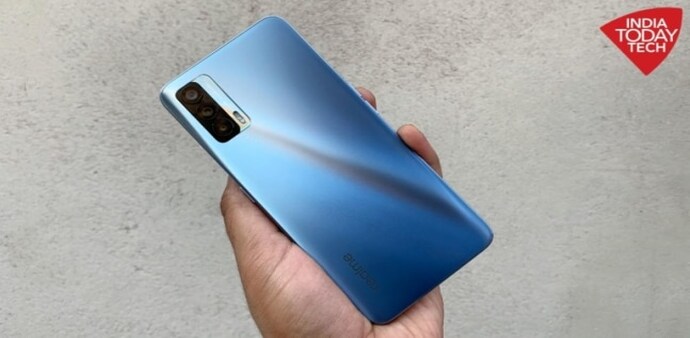 Realme X7 in Space Silver colour. Realme X7 in Space Silver colour.