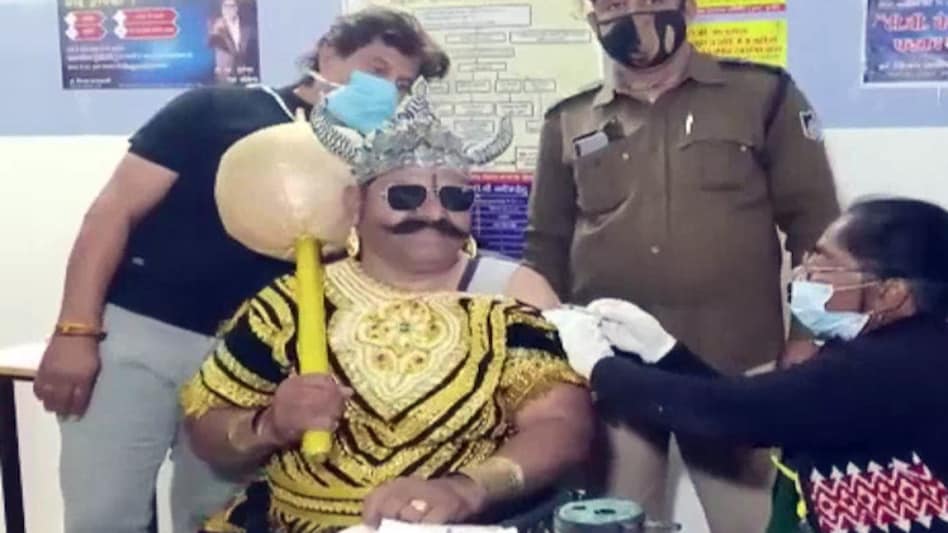 Singh's story of him getting the vaccine while dressed as Yamraj has gone viral on social media Singh's story of him getting the vaccine while dressed as Yamraj has gone viral on social media