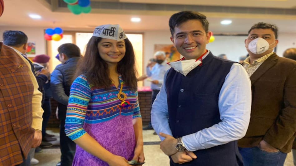Mansi Sehgal with AAP MLA Raghav Chadha Mansi Sehgal with AAP MLA Raghav Chadha