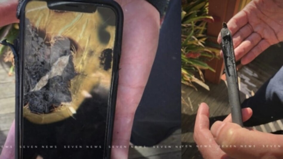 Burnt iPhone X photos as reported by 7News. Burnt iPhone X photos as reported by 7News.