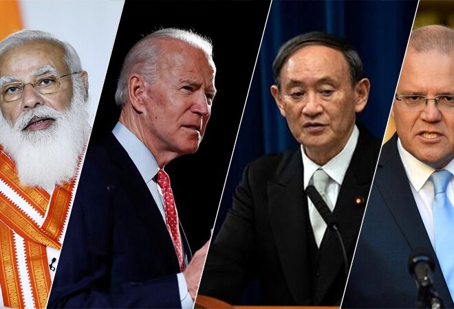 Prime Minister Narendra Modi, US President Joe Biden, Japanese PM Yoshihide Suga and Australian PM Scott Morrison (From L to R) Prime Minister Narendra Modi, US President Joe Biden, Japanese PM Yoshihide Suga and Australian PM Scott Morrison (From L to R)