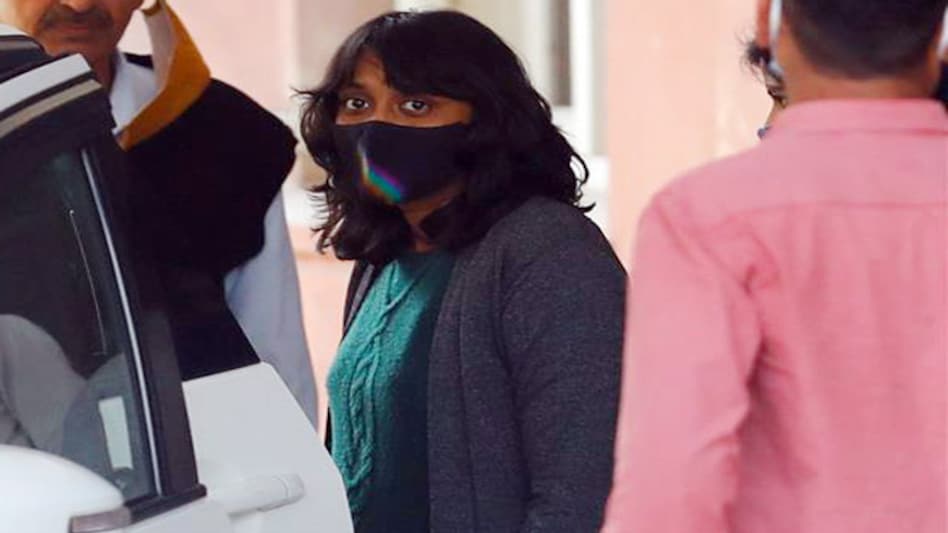 Disha Ravi was arrested by a Cyber Cell team of the Delhi Police on February 13 Disha Ravi was arrested by a Cyber Cell team of the Delhi Police on February 13