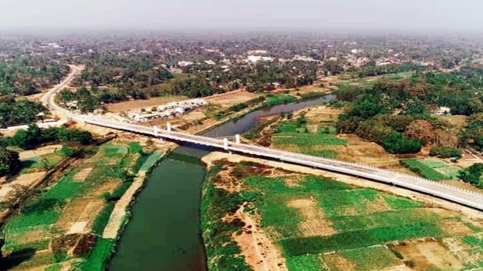 Maitri Setu has been built over the Feni river Maitri Setu has been built over the Feni river