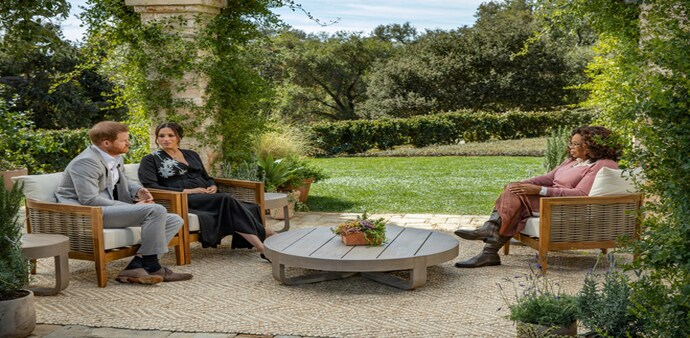 Meghan Markle and Prince Harry with Oprah Winfrey (Image: Reuters) Meghan Markle and Prince Harry with Oprah Winfrey (Image: Reuters)