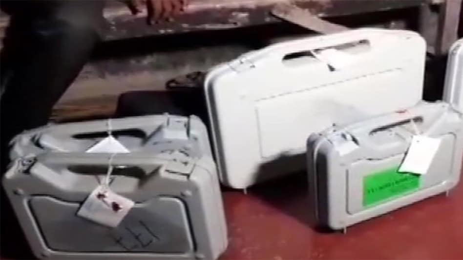 The Election Commission found four electronic voting machines (EVMs) and four VVPATs at TMC leader Gautam Ghosh's residence. The Election Commission found four electronic voting machines (EVMs) and four VVPATs at TMC leader Gautam Ghosh's residence.