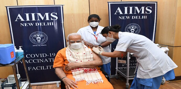 Prime Minister Narendra Modi gets second dose of the COVID-19 vaccine (Image: Twitter/@narendramodi) Prime Minister Narendra Modi gets second dose of the COVID-19 vaccine (Image: Twitter/@narendramodi)