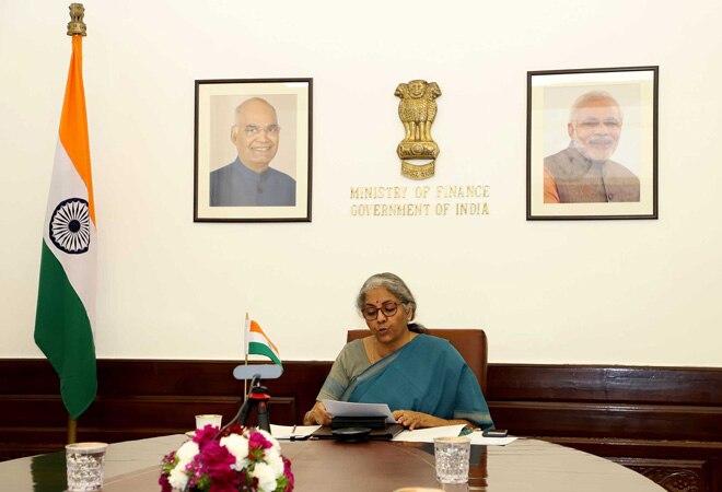 Union Finance Minister Nirmala Sitharaman at Second G20 Finance Ministers and Central Bank Governors (FMCBG) meeting (Image: Twitter/@FinMinIndia) Union Finance Minister Nirmala Sitharaman at Second G20 Finance Ministers and Central Bank Governors (FMCBG) meeting (Image: Twitter/@FinMinIndia)
