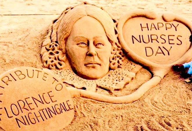 Nurses Day images: Sand artist Sudarsan Pattnaik uploaded one of his previous artworks on Twitter to thank the nurses for their selfless service Nurses Day images: Sand artist Sudarsan Pattnaik uploaded one of his previous artworks on Twitter to thank the nurses for their selfless service
