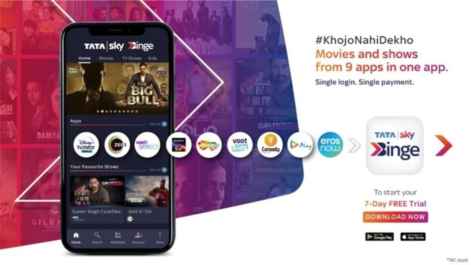 Tata Sky Binge app now available for mobile users, basic plan starts at Rs 149 Tata Sky Binge app now available for mobile users, basic plan starts at Rs 149
