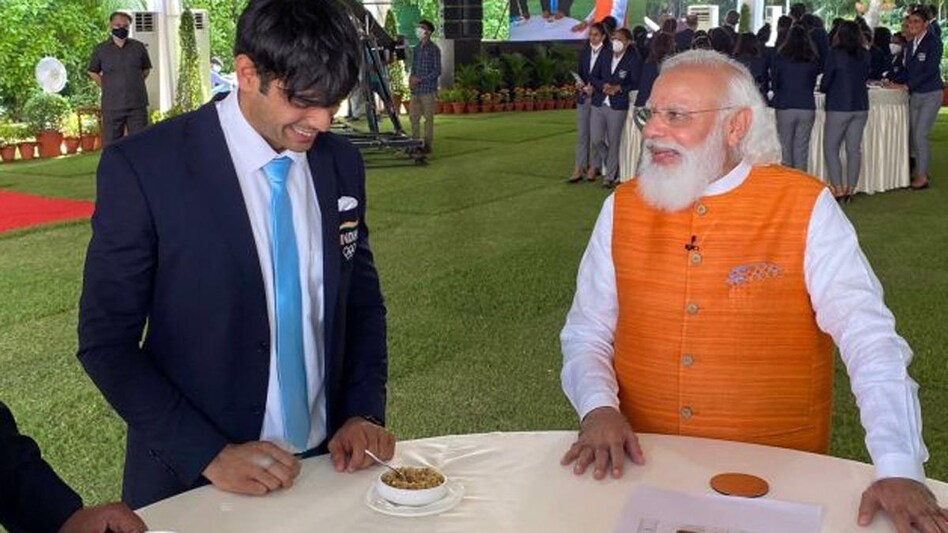 Prime Minister Narendra Modi with Neeraj Chopra Prime Minister Narendra Modi with Neeraj Chopra
