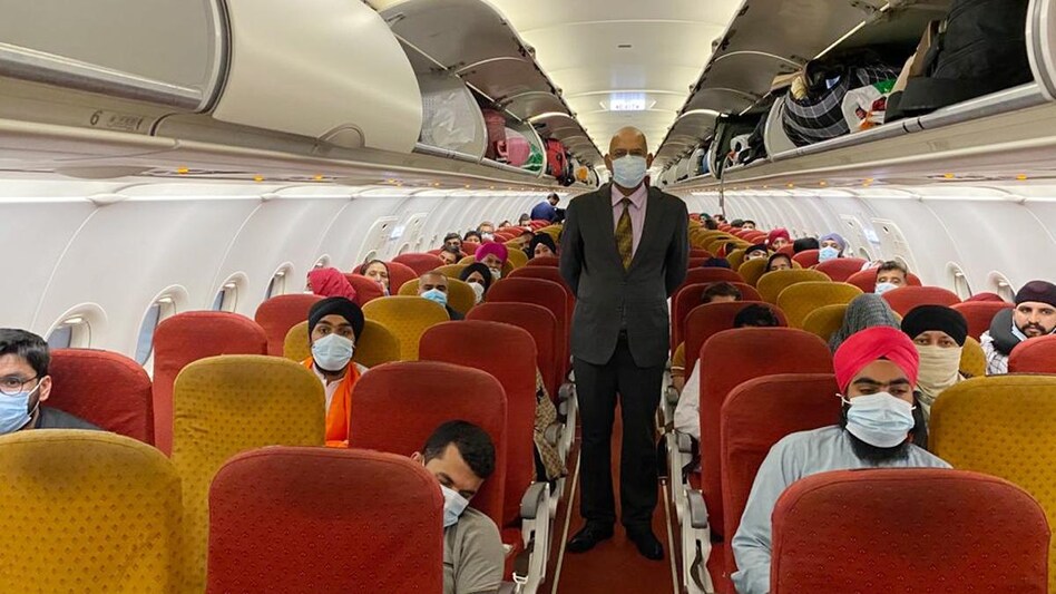 The group along with three copies of the Sikh scripture, Guru Granth Sahib, was airlifted from Kabul to Dushanbe by a military transport aircraft of the Indian Air Force on Monday The group along with three copies of the Sikh scripture, Guru Granth Sahib, was airlifted from Kabul to Dushanbe by a military transport aircraft of the Indian Air Force on Monday