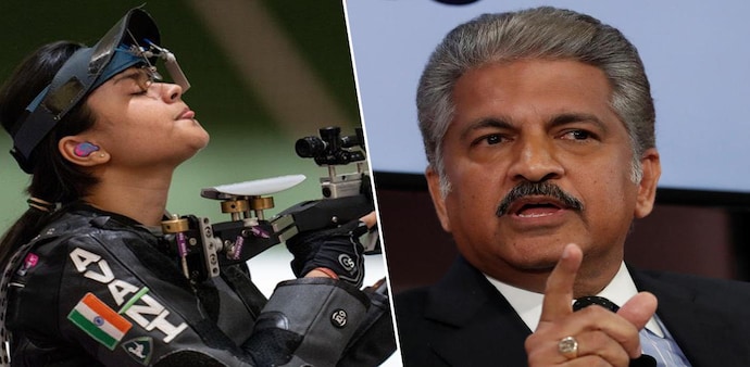 Anand Mahindra and 19-year old shooter Avani Lekhara Anand Mahindra and 19-year old shooter Avani Lekhara