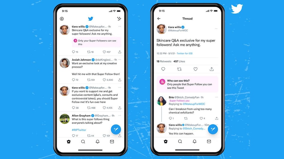 While Twitter plans to expand the rollout of its 'Super Follows' feature globally on iOS to subscribe in the coming weeks, the company hasn't disclosed the India launch for the feature yet While Twitter plans to expand the rollout of its 'Super Follows' feature globally on iOS to subscribe in the coming weeks, the company hasn't disclosed the India launch for the feature yet