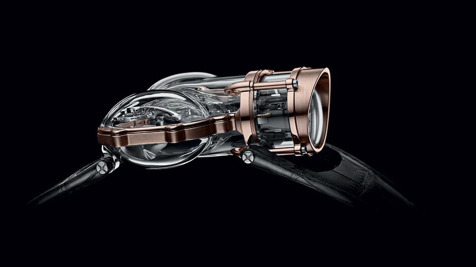 The Horological Machine N°9, or HM9, is available in four editions, with each edition being limited to five pieces The Horological Machine N°9, or HM9, is available in four editions, with each edition being limited to five pieces