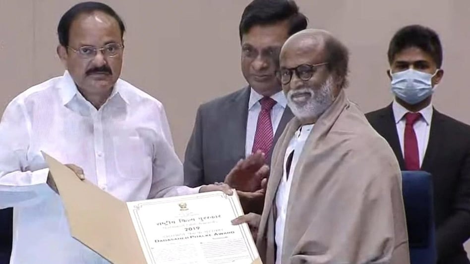 Vice-President M Venkaiah Naidu presented the 51st Dadasaheb Phalke Award to Rajinikanth Vice-President M Venkaiah Naidu presented the 51st Dadasaheb Phalke Award to Rajinikanth
