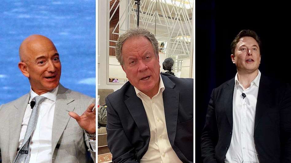 Amazon founder Jeff Bezos, World Food Programme (WFP) Director David Beasley and Tesla CEO Elon Musk Amazon founder Jeff Bezos, World Food Programme (WFP) Director David Beasley and Tesla CEO Elon Musk