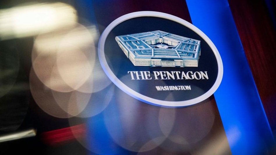 The Pentagon logo is seen behind the podium in the briefing room at the Pentagon in Arlington, Virginia, US. Photo: Reuters The Pentagon logo is seen behind the podium in the briefing room at the Pentagon in Arlington, Virginia, US. Photo: Reuters