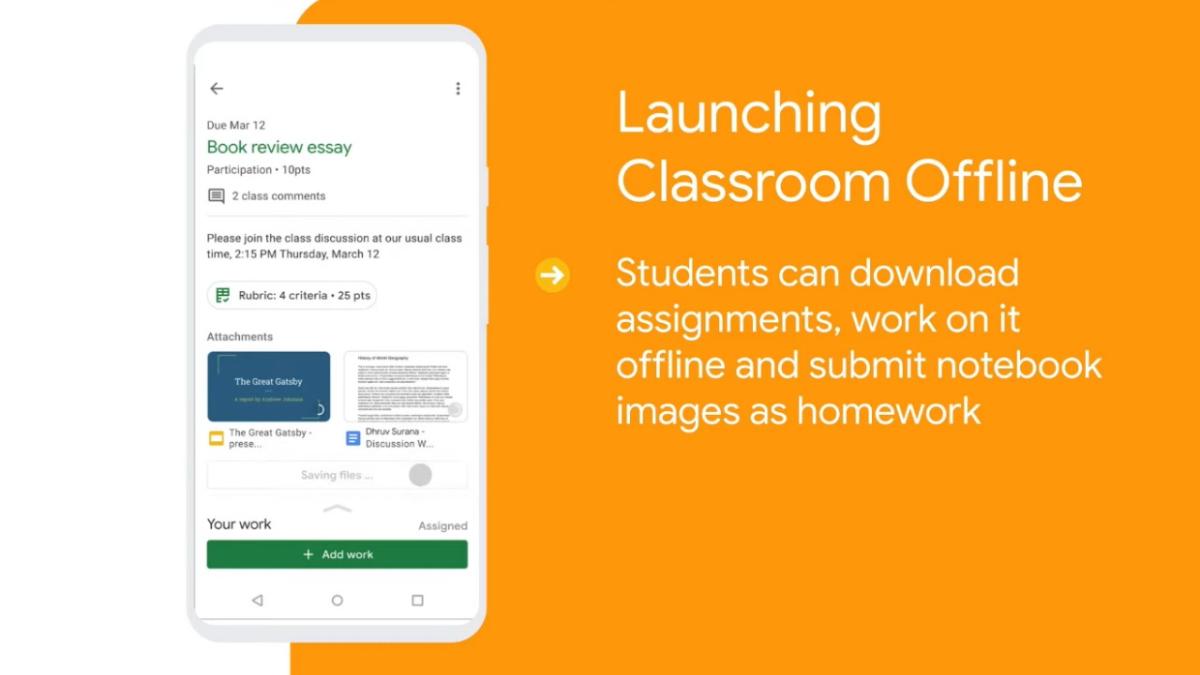 Google announces Google Classroom offline, will enable students to work on assignments with no internet Google announces Google Classroom offline, will enable students to work on assignments with no internet