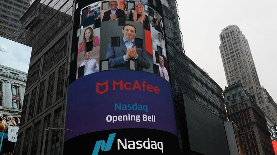 Cyber security firm McAfee holds a virtual IPO at NASDAQ Marketsite in the Manhattan borough of New York City, New York, US, October 22, 2020. (Photo: Reuters) Cyber security firm McAfee holds a virtual IPO at NASDAQ Marketsite in the Manhattan borough of New York City, New York, US, October 22, 2020. (Photo: Reuters)