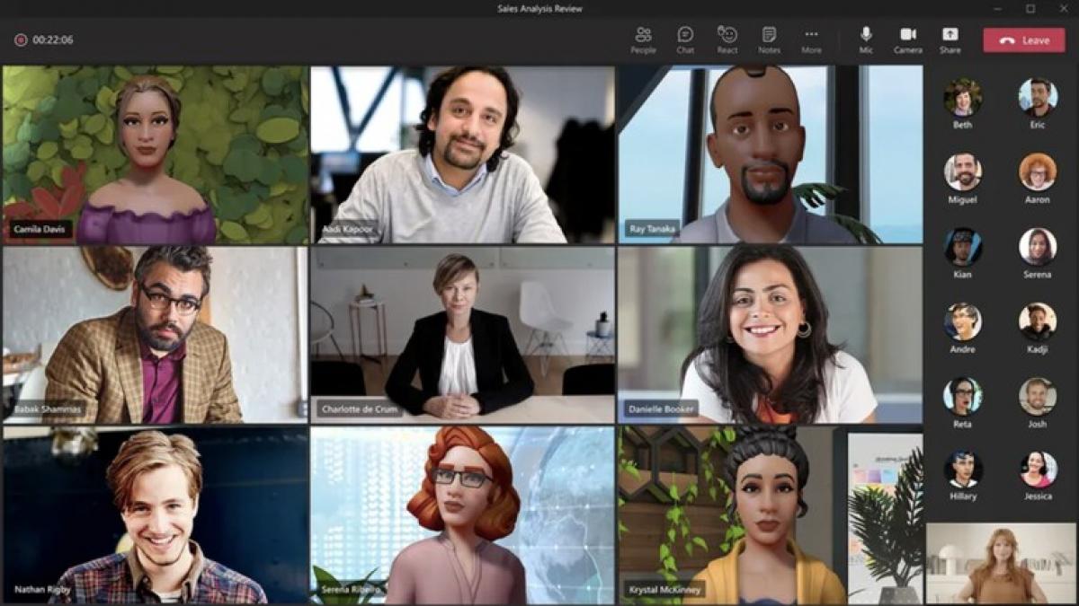 Microsoft Metaverse: This is what VR meetings with 3D avatars for Team users will look like. (Source: Microsoft) Microsoft Metaverse: This is what VR meetings with 3D avatars for Team users will look like. (Source: Microsoft)