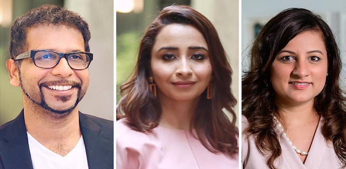 The Good Glam Group co-founders Darpan Sanghvi (left), Priyanka Gill (centre) and Naiyya Saggi (right). BT Photo The Good Glam Group co-founders Darpan Sanghvi (left), Priyanka Gill (centre) and Naiyya Saggi (right). BT Photo