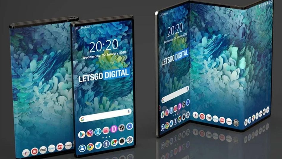 A new patent sketch shows off a device that can be folded twice (Photo: LetsGoDigital) A new patent sketch shows off a device that can be folded twice (Photo: LetsGoDigital)