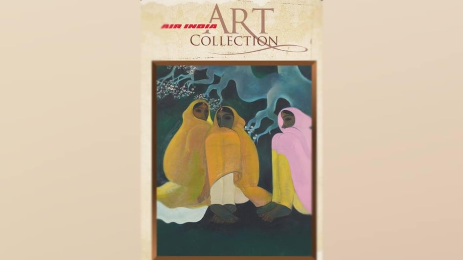A A Raiba, Hill Women, one of many paintings in Air India's collection. (Photo:@airindiain) A A Raiba, Hill Women, one of many paintings in Air India's collection. (Photo:@airindiain)