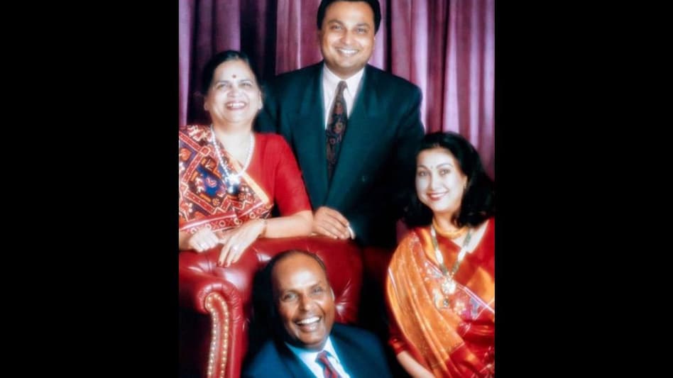 She shared a family portrait featuring Dhirubhai Ambani, his wife Kokilaben Ambani, Anil Ambani and herself She shared a family portrait featuring Dhirubhai Ambani, his wife Kokilaben Ambani, Anil Ambani and herself