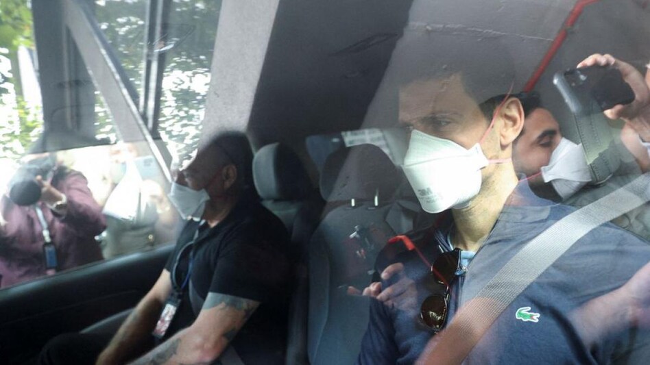 Serbian tennis player Novak Djokovic departs the Park Hotel while under immigration detention (Photo: Reuters) Serbian tennis player Novak Djokovic departs the Park Hotel while under immigration detention (Photo: Reuters)
