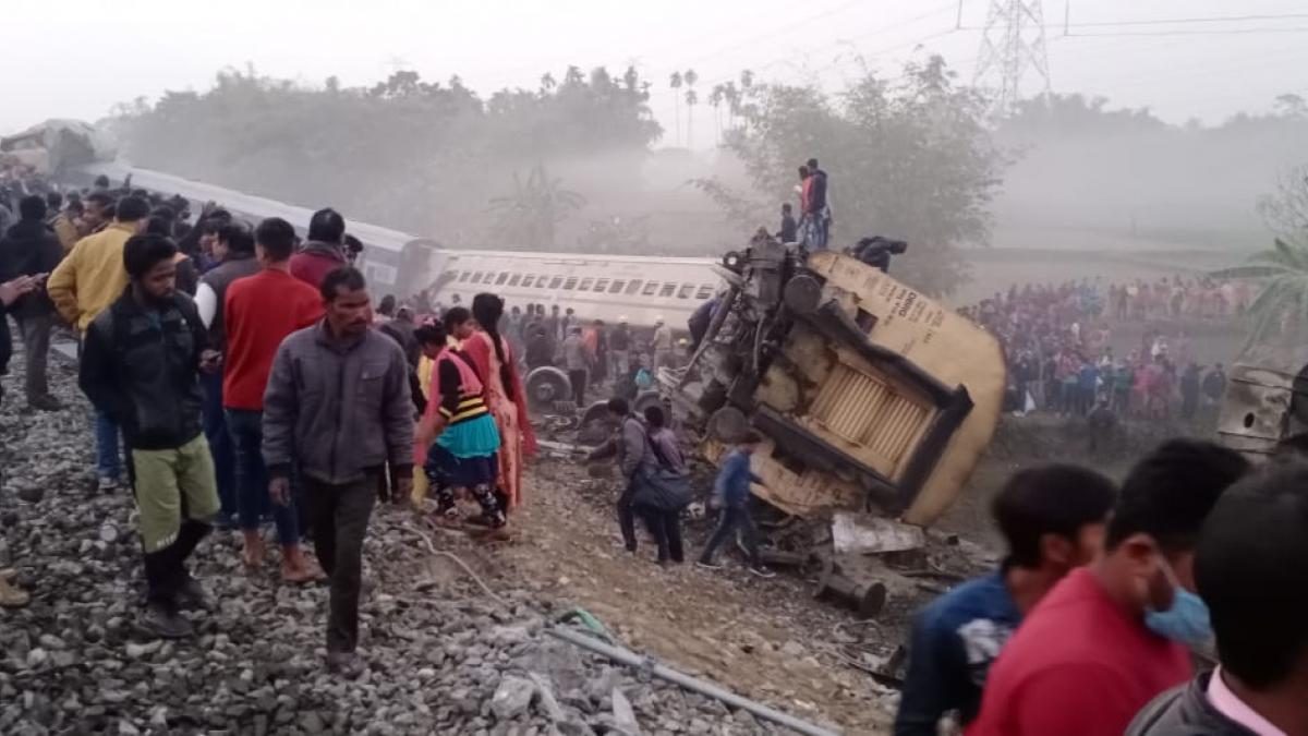 The train was going from Patna to Guwahati and the accident happened when it crossed Mainaguri. The train was going from Patna to Guwahati and the accident happened when it crossed Mainaguri.