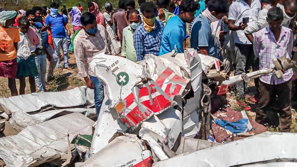 Citing preliminary information, a police official said the ill-fated aircraft, crashed at a village in the district before noon. Citing preliminary information, a police official said the ill-fated aircraft, crashed at a village in the district before noon.