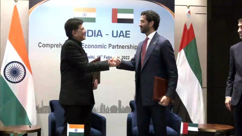 Goyal held a bilateral meeting with the UAE delegation led by Minister of Economy Abdulla bin Touq Al Marri and Minister of State for Foreign Trade Thani bin Ahmed Al Zeyoudi. Goyal held a bilateral meeting with the UAE delegation led by Minister of Economy Abdulla bin Touq Al Marri and Minister of State for Foreign Trade Thani bin Ahmed Al Zeyoudi.