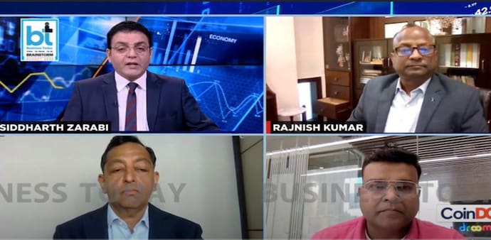 Former SBI chairman and veteran banker Rajnish Kumar in a conversation with Business Today TV's Siddharth Zarabi along with Senior SC advocate Gopal Jain and Droom chairman and CEO Sandeep Aggarwal Former SBI chairman and veteran banker Rajnish Kumar in a conversation with Business Today TV's Siddharth Zarabi along with Senior SC advocate Gopal Jain and Droom chairman and CEO Sandeep Aggarwal