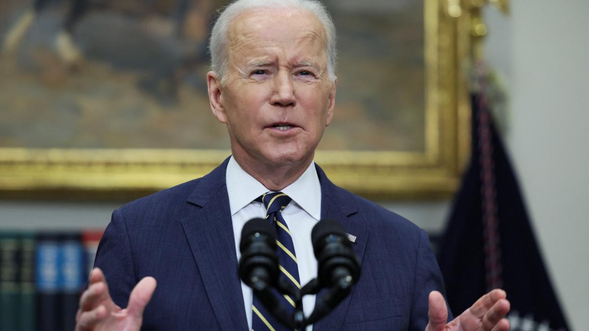 US President Joe Biden announces actions against Russia for its war in Ukraine, at the White House. (Photo: Reuters) US President Joe Biden announces actions against Russia for its war in Ukraine, at the White House. (Photo: Reuters)