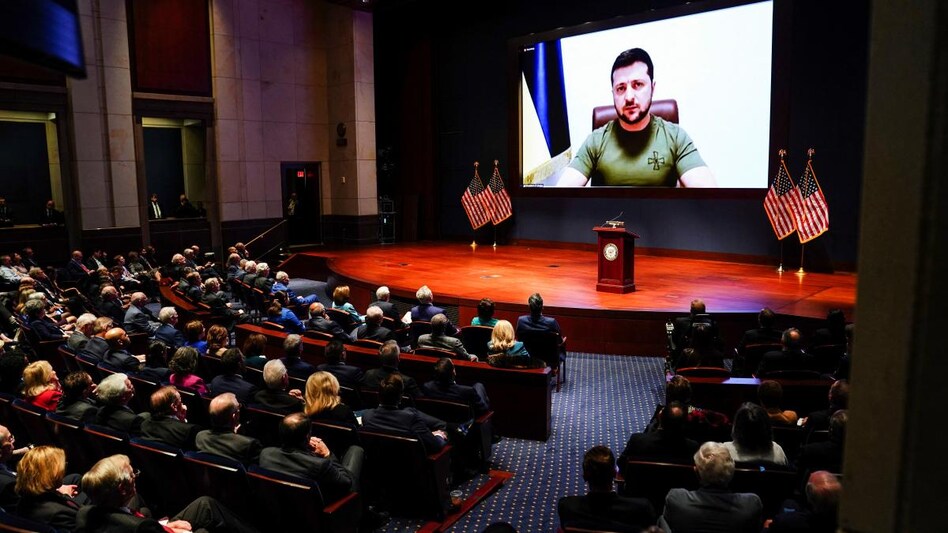 Ukraine’s President Volodymyr Zelenskiy delivers video address to members of the U.S. Congress at the Capitol in Washington. (Photo: Reuters) Ukraine’s President Volodymyr Zelenskiy delivers video address to members of the U.S. Congress at the Capitol in Washington. (Photo: Reuters)