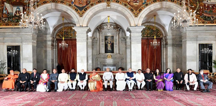 This year a total of 128 Padma awards are being conferred, including two duo cases (in a duo case, the award is counted as one). The list of awardees comprises four Padma Vibhushan, 17 Padma Bhushan and 107 Padma Shri awards. (Photo: PTI) This year a total of 128 Padma awards are being conferred, including two duo cases (in a duo case, the award is counted as one). The list of awardees comprises four Padma Vibhushan, 17 Padma Bhushan and 107 Padma Shri awards. (Photo: PTI)