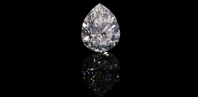 The Rock is a 238.31-carat, pear-shaped diamond/ PC: Christie's The Rock is a 238.31-carat, pear-shaped diamond/ PC: Christie's